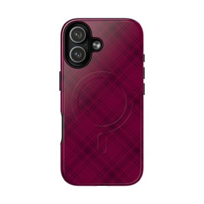 BURGUNDY PLAID | LUXE MAGSAFE® TOUGH IPHONE CASE