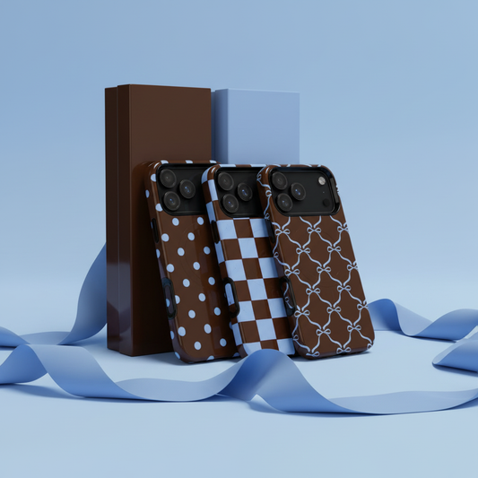 Coquette Brown and Blue Bow l Lux Tough MagSafe