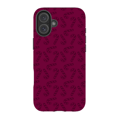 Candy Cane Burgundy l MagSafe Tough Iphone Case
