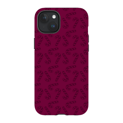 Candy Cane Burgundy l MagSafe Tough Iphone Case