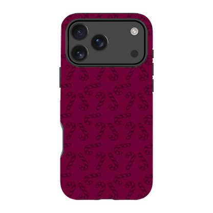 Candy Cane Burgundy l MagSafe Tough Iphone Case
