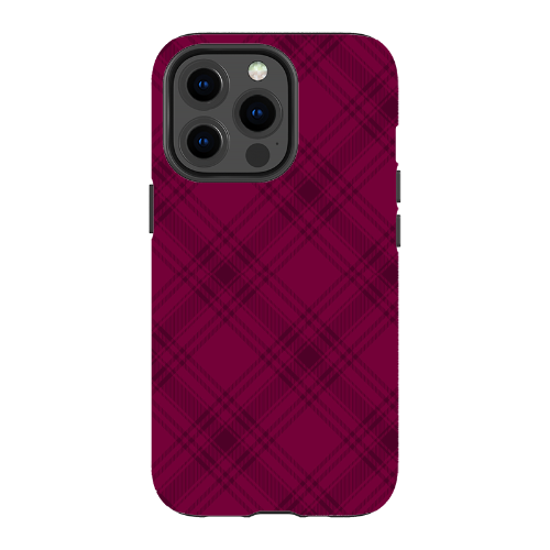 BURGUNDY PLAID | LUXE MAGSAFE® TOUGH IPHONE CASE