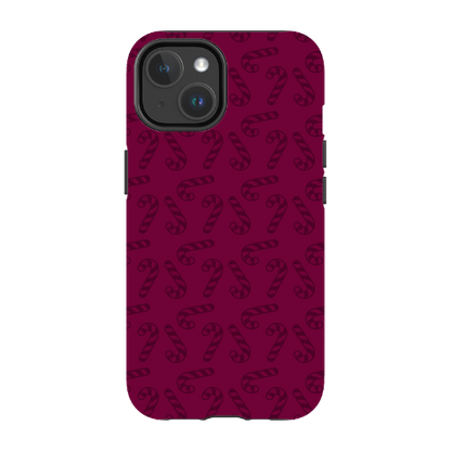 Candy Cane Burgundy l MagSafe Tough Iphone Case