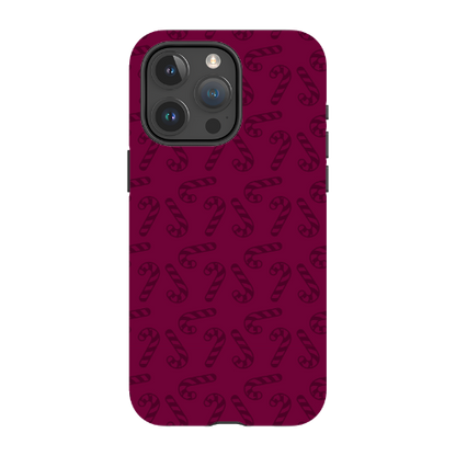 Candy Cane Burgundy l MagSafe Tough Iphone Case