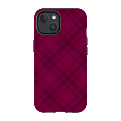 BURGUNDY PLAID | LUXE MAGSAFE® TOUGH IPHONE CASE