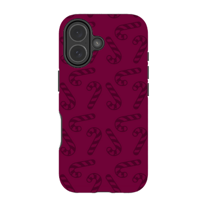Candy Cane Burgundy l MagSafe Tough Iphone Case