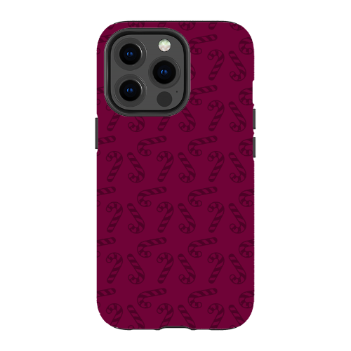 Candy Cane Burgundy l MagSafe Tough Iphone Case
