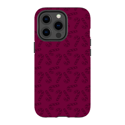 Candy Cane Burgundy l MagSafe Tough Iphone Case