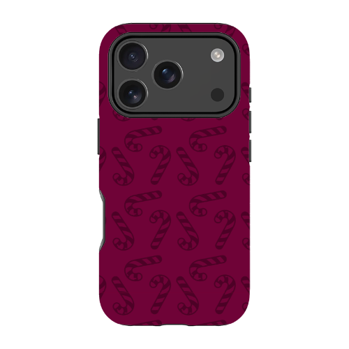 Candy Cane Burgundy l MagSafe Tough Iphone Case