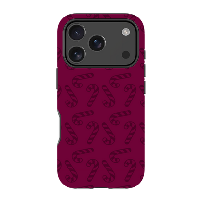 Candy Cane Burgundy l MagSafe Tough Iphone Case
