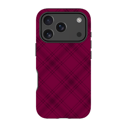BURGUNDY PLAID | LUXE MAGSAFE® TOUGH IPHONE CASE