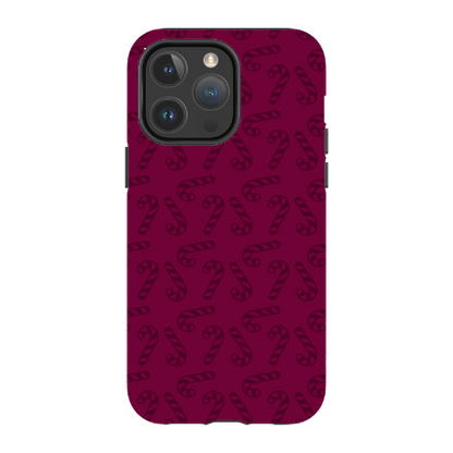 Candy Cane Burgundy l MagSafe Tough Iphone Case