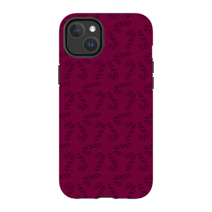 Candy Cane Burgundy l MagSafe Tough Iphone Case