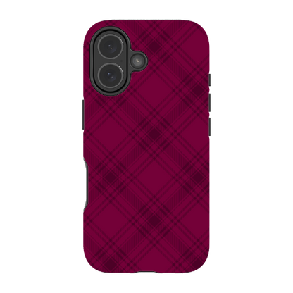 BURGUNDY PLAID | LUXE MAGSAFE® TOUGH IPHONE CASE