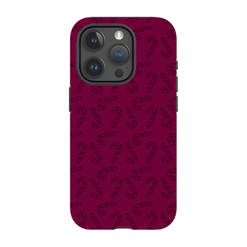 Candy Cane Burgundy l MagSafe Tough Iphone Case
