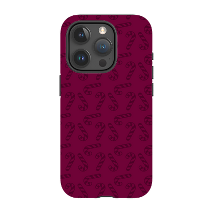 Candy Cane Burgundy l MagSafe Tough Iphone Case