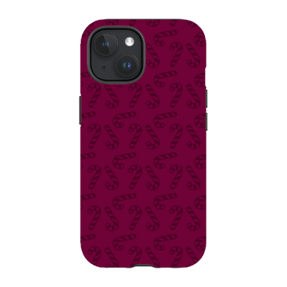 Candy Cane Burgundy l MagSafe Tough Iphone Case