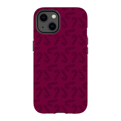 Candy Cane Burgundy l MagSafe Tough Iphone Case
