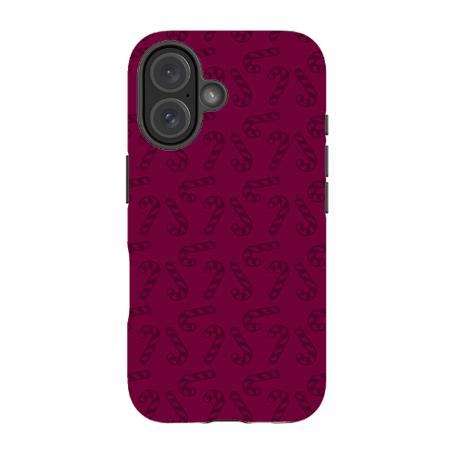 Candy Cane Burgundy l MagSafe Tough Iphone Case