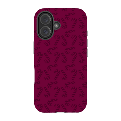 Candy Cane Burgundy l MagSafe Tough Iphone Case
